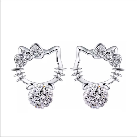 Sterling Hello Kitty Earrings - Picture 1 of 4